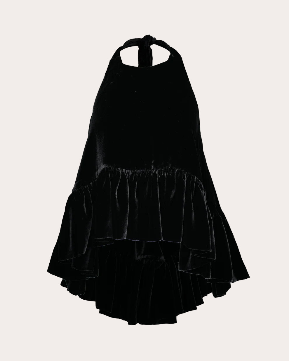 Winston Velvet Ruffle Halter Top