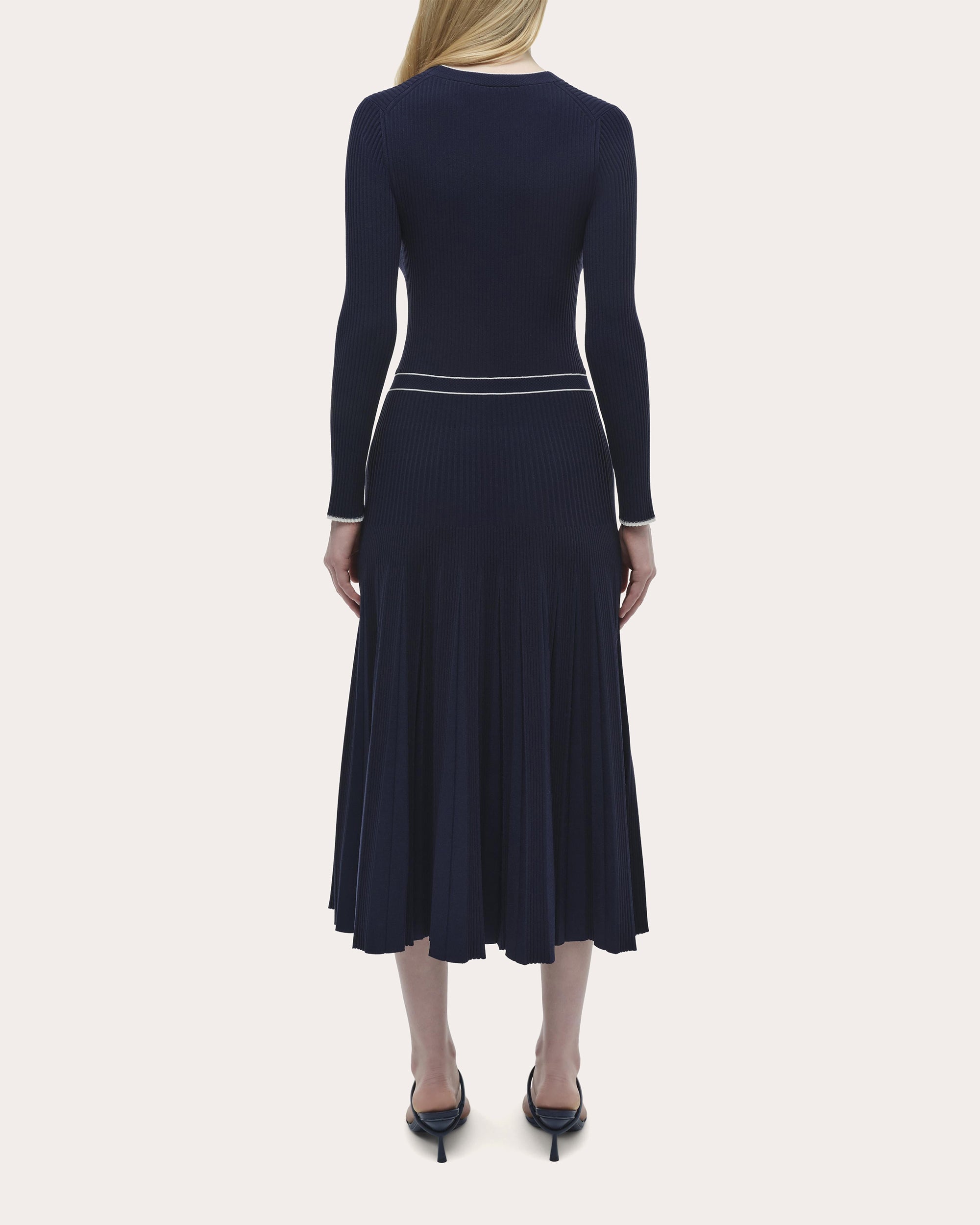Heloisa Rib Knit Pleated Midi Dress | Olivela Heloisa Rib Knit Pleated Midi Dress | Olivela