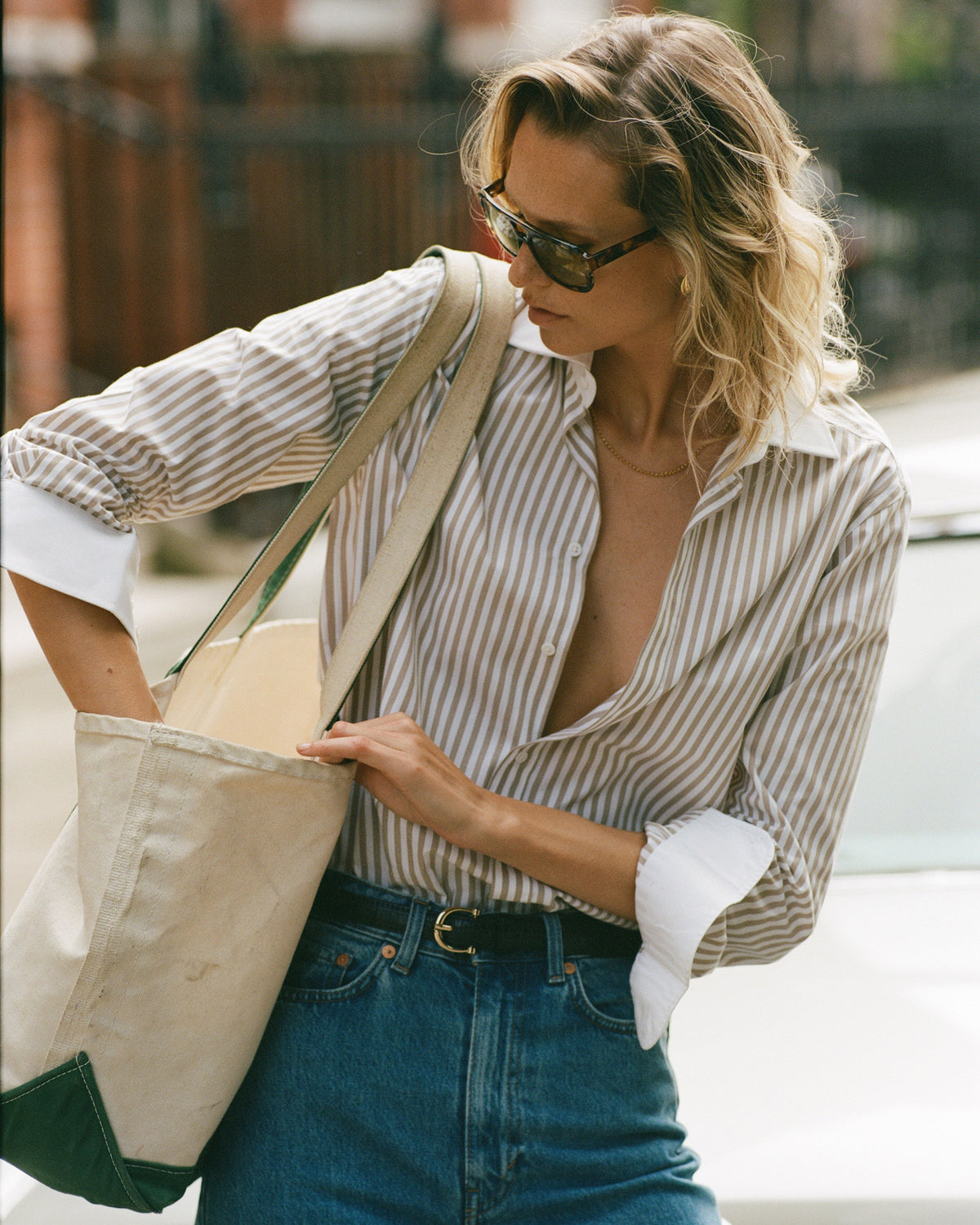 The Boyfriend Stripe Contrast Fine Poplin Shirt