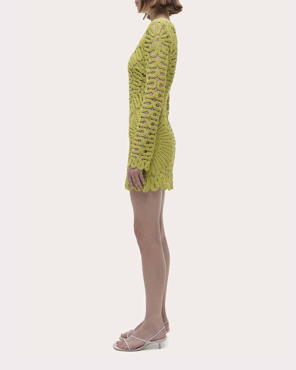 McCall Crocheted Long-Sleeve Mini Dress
