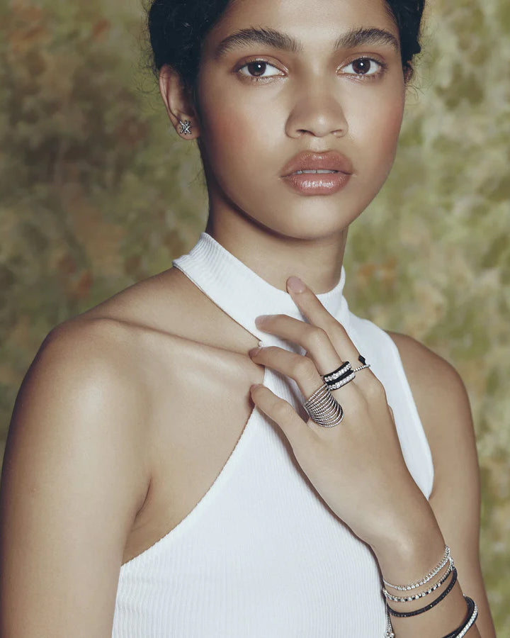 Floating 18K Gold Diamond Bolo Bracelet