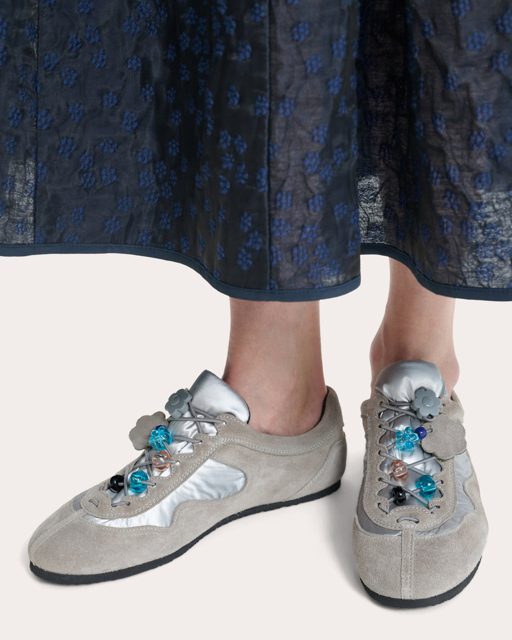 Blaise Beaded Suede Combo Sneaker