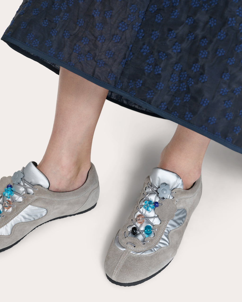 Blaise Beaded Suede Combo Sneaker