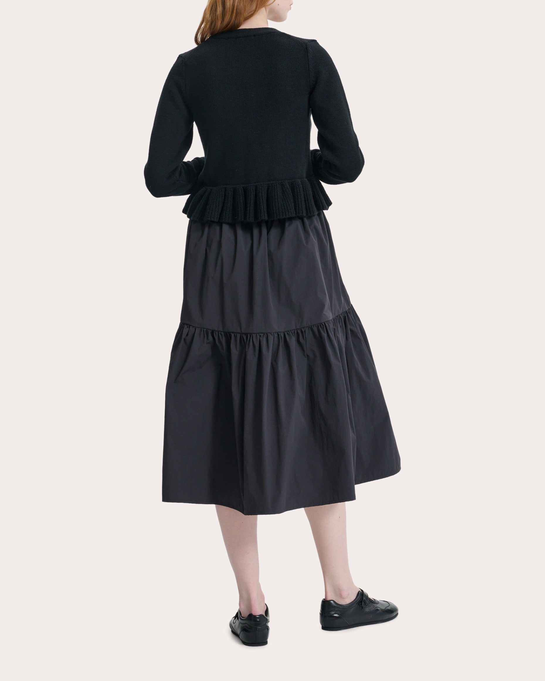 Prisca Knit Cotton Silk Peplum Cardigan | Olivela