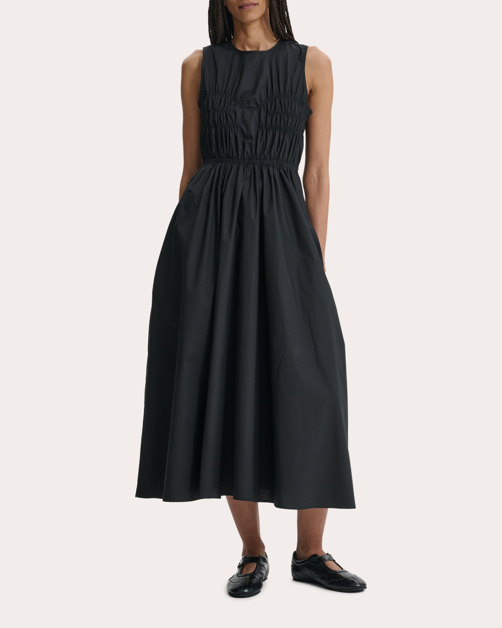 Christy Cotton Shirred Midi Dress