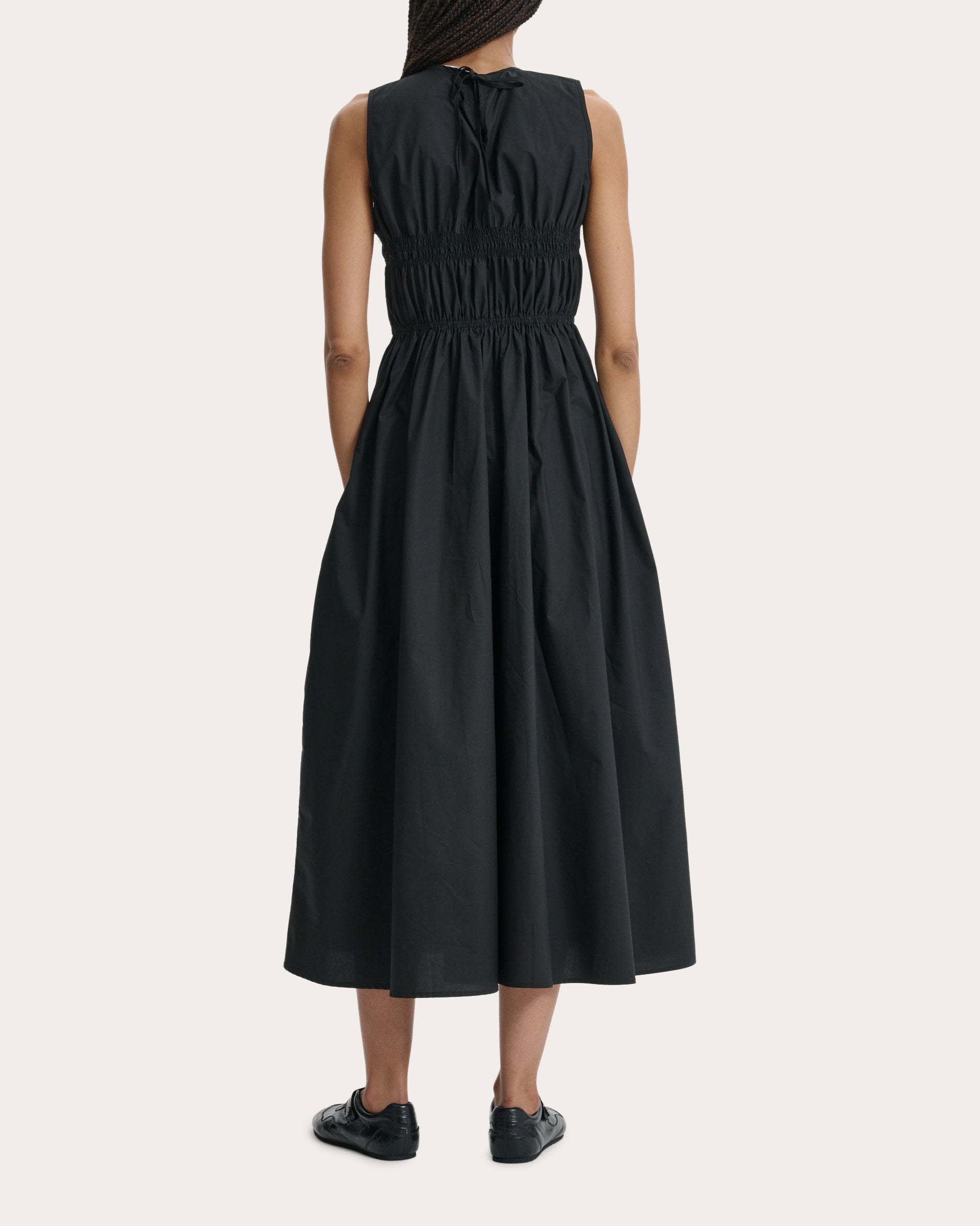 Christy Cotton Shirred Midi Dress