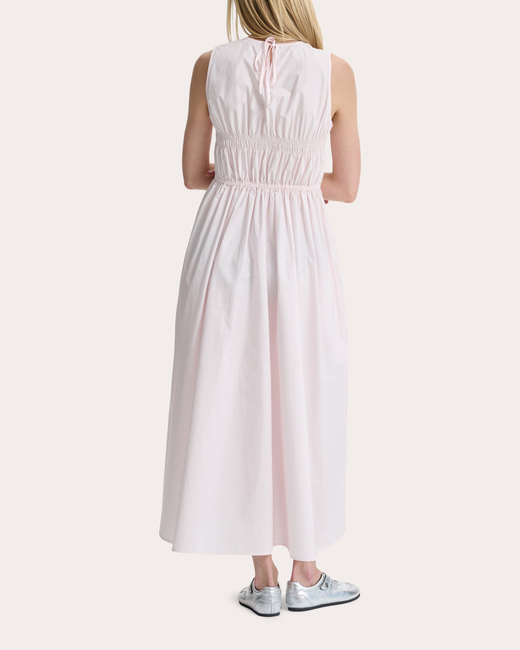 Christy Cotton Shirred Midi Dress
