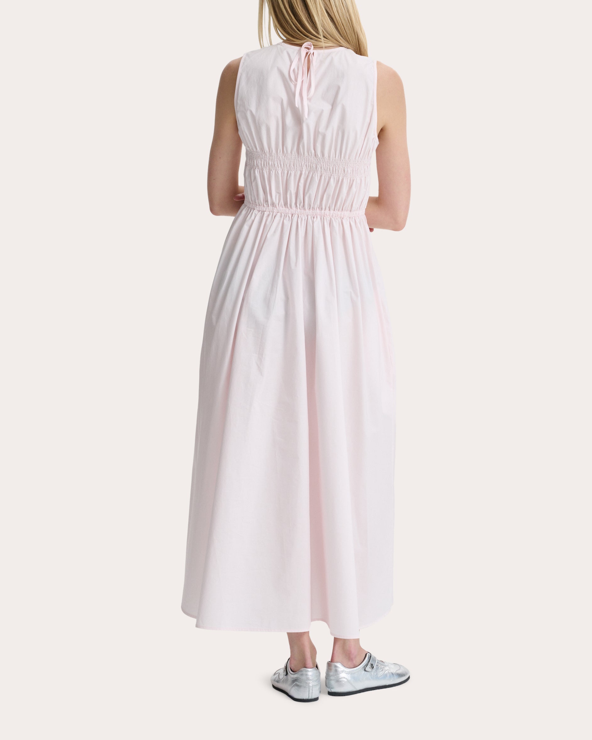 Christy Cotton Shirred Midi Dress