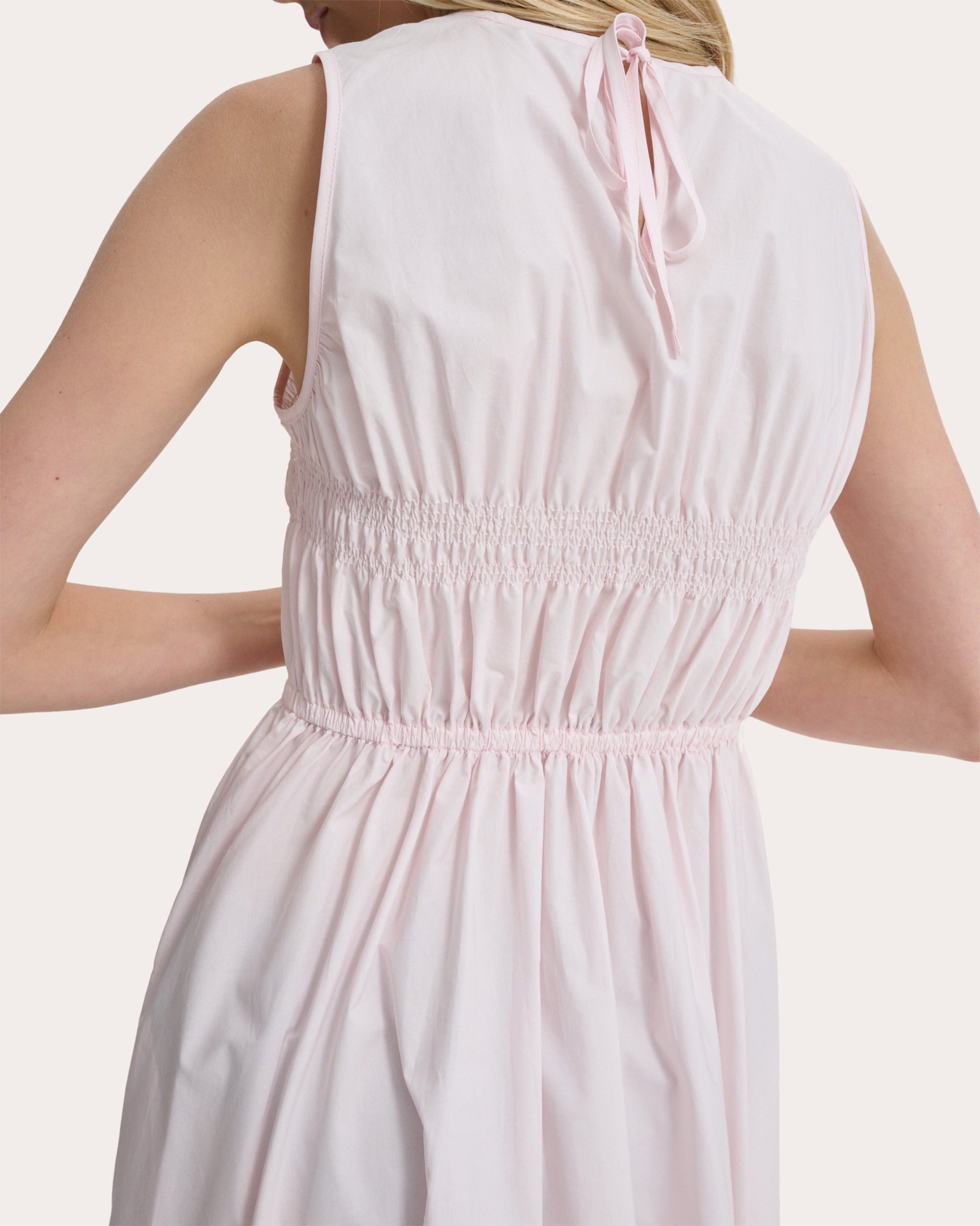 Christy Cotton Shirred Midi Dress