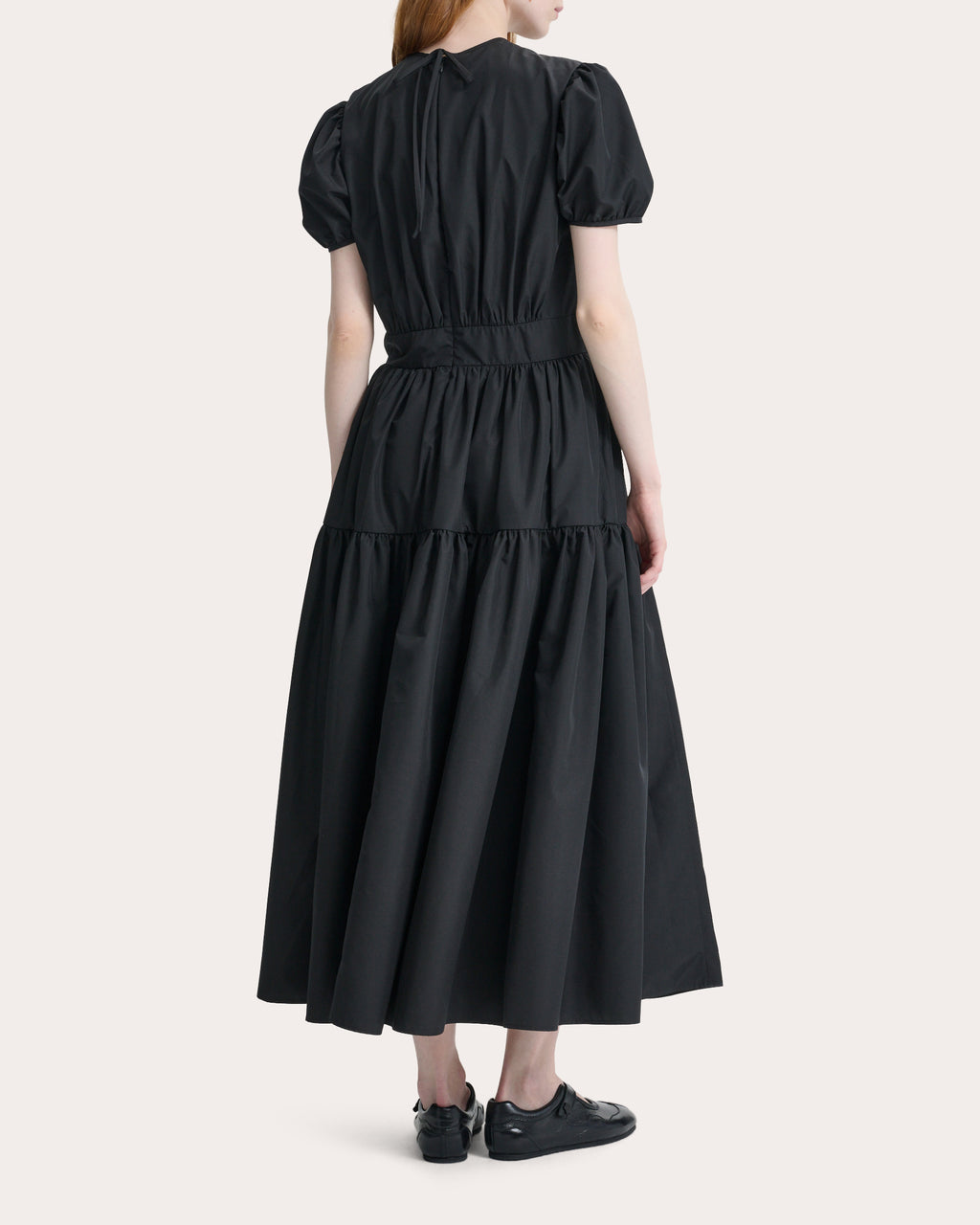 Cilia Recycled Faille Gathered Midi Dress