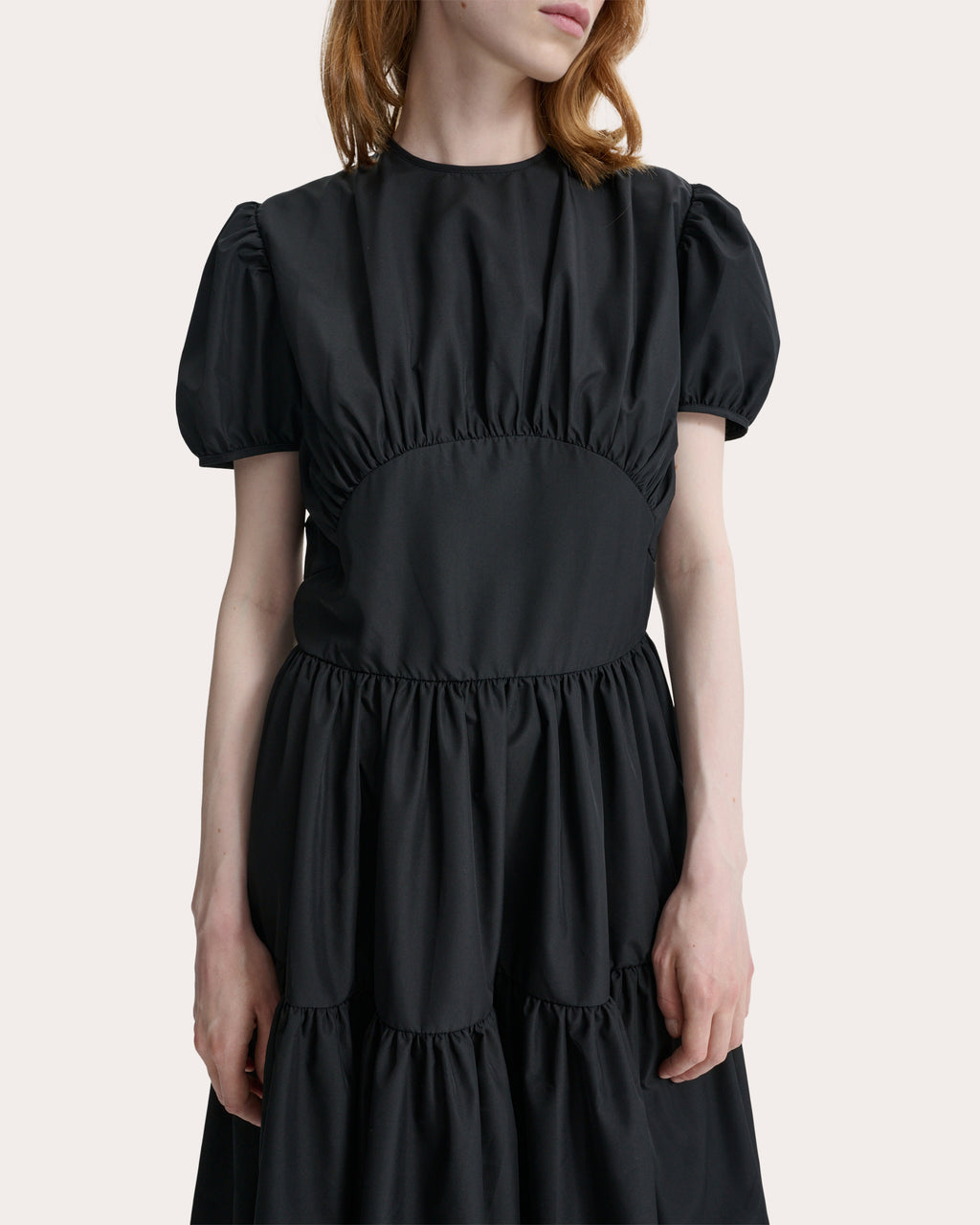 Cilia Recycled Faille Gathered Midi Dress