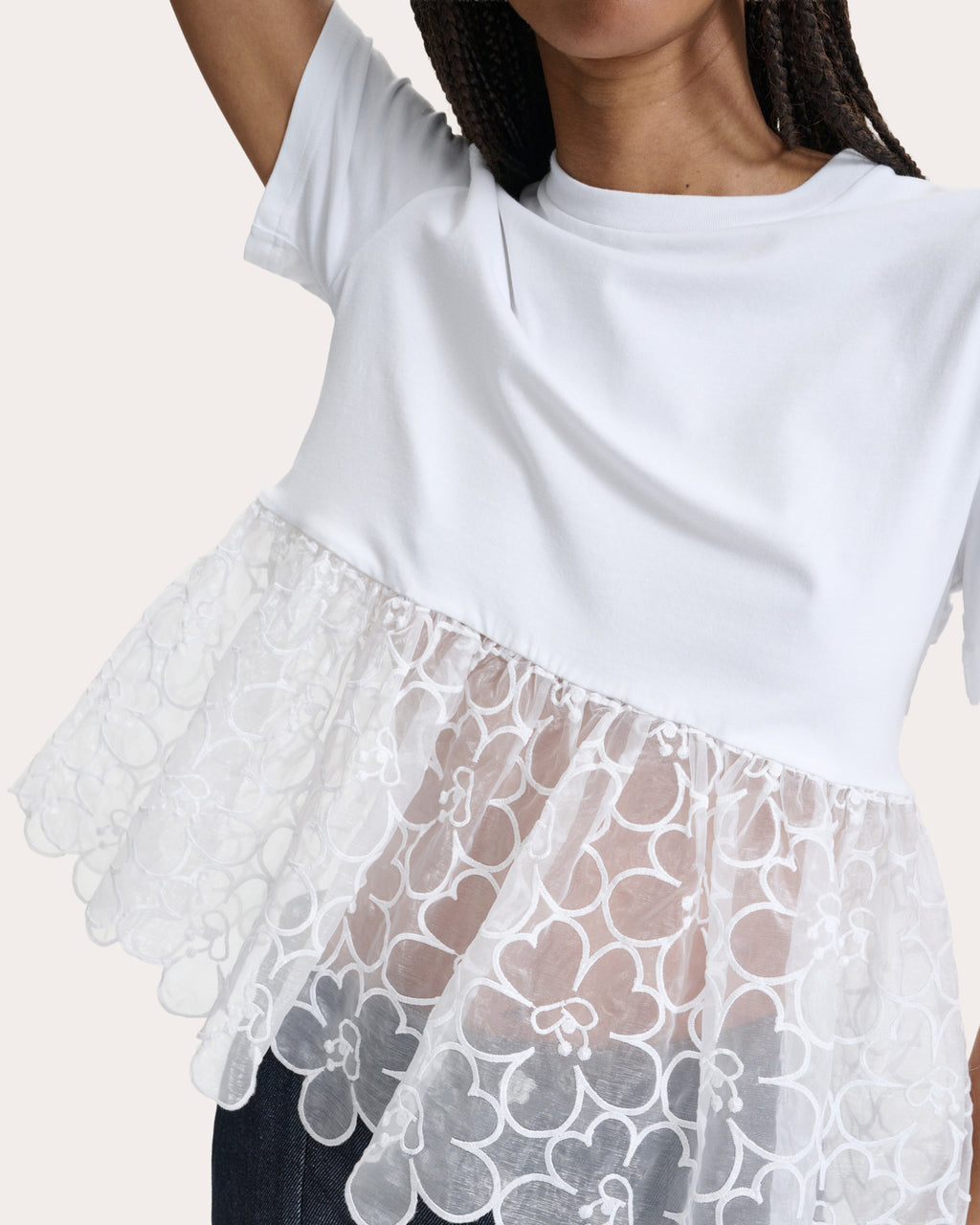 Connie Jersey Myrtia Combo Peplum T-Shirt