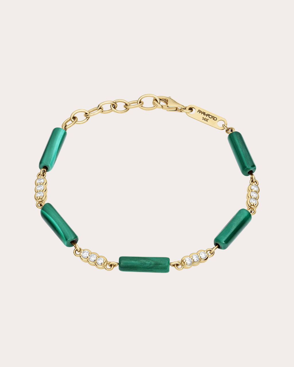 Malachite & Diamond 14k Gold Palace Bracelet
