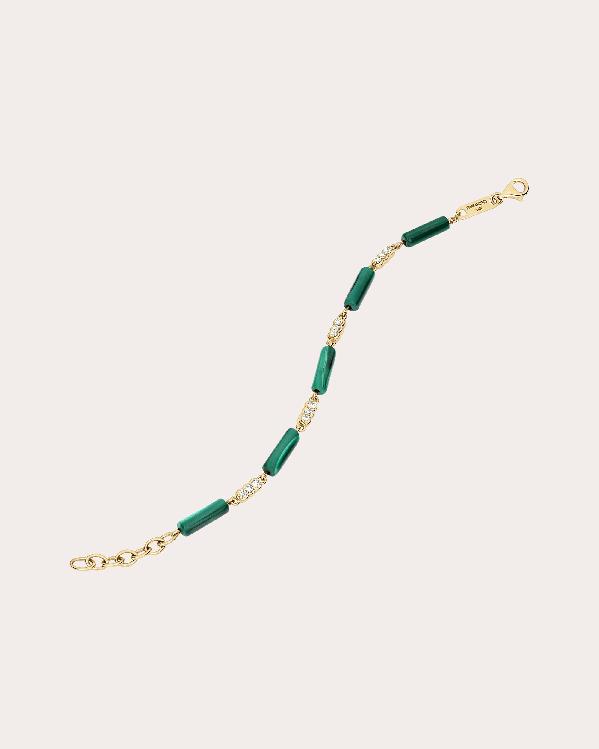 Malachite & Diamond 14k Gold Palace Bracelet