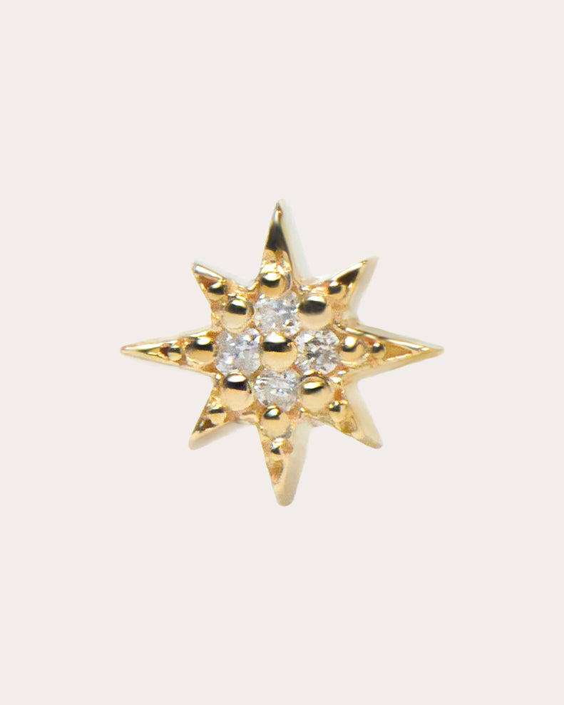 Diamond Aztec Micro North Star Stud Earring