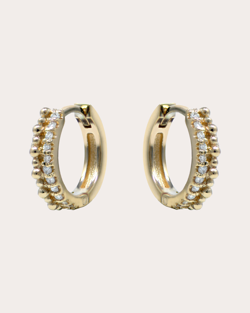Diamond Dew Drop Pavé Double Huggie Earrings