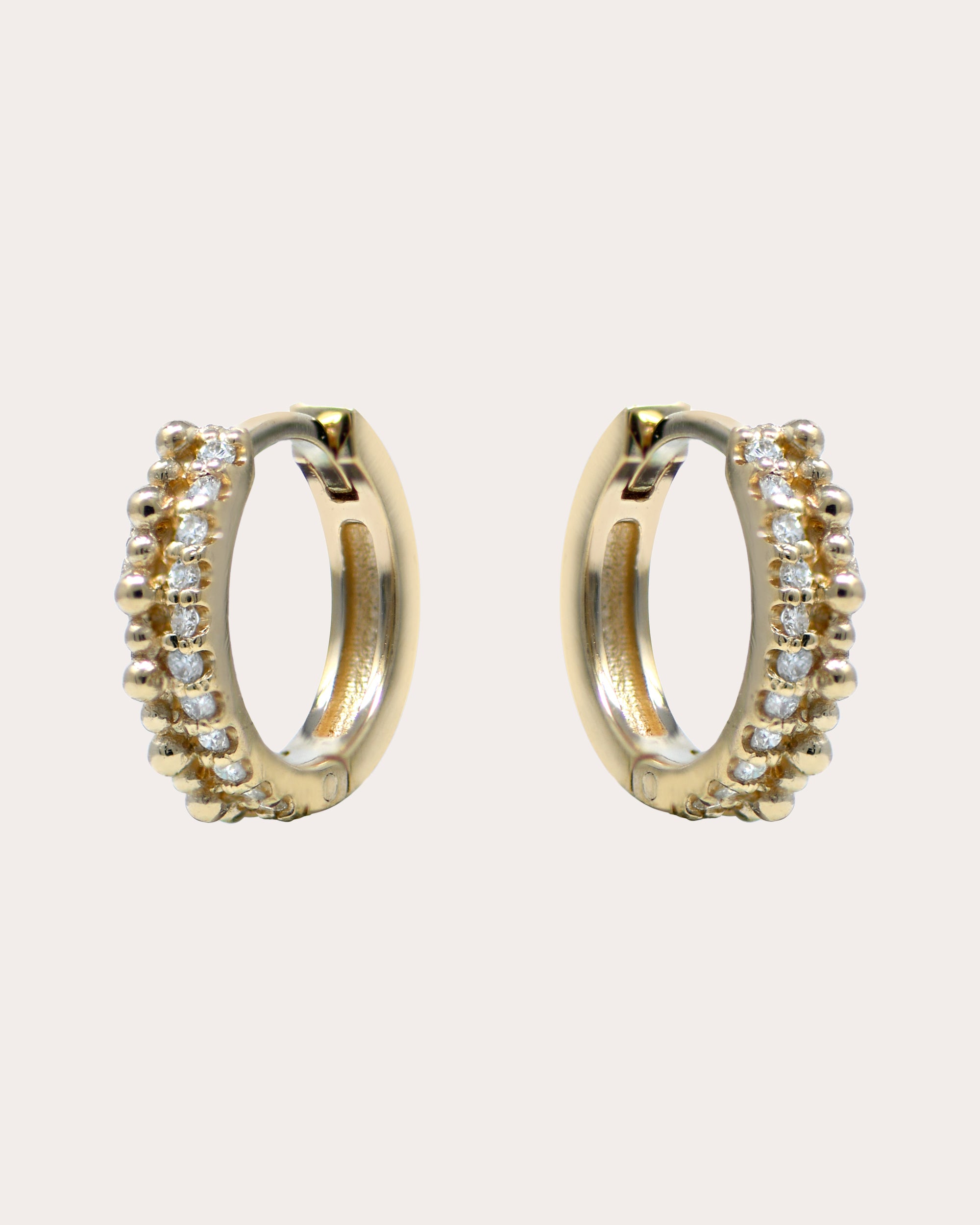 Diamond Dew Drop Pavé Double Huggie Earrings