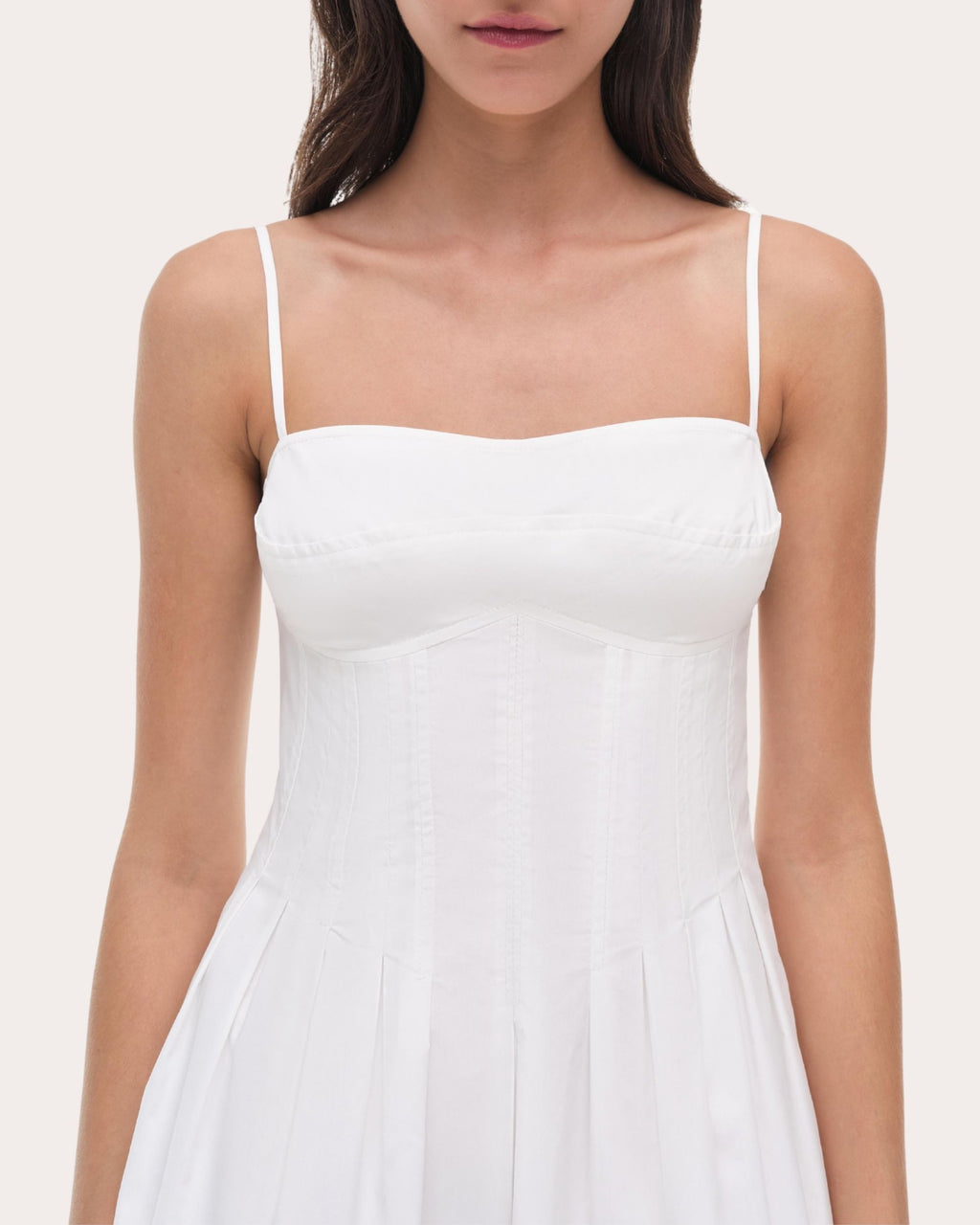 Kitt Poplin Pleated Bustier Mini Dress