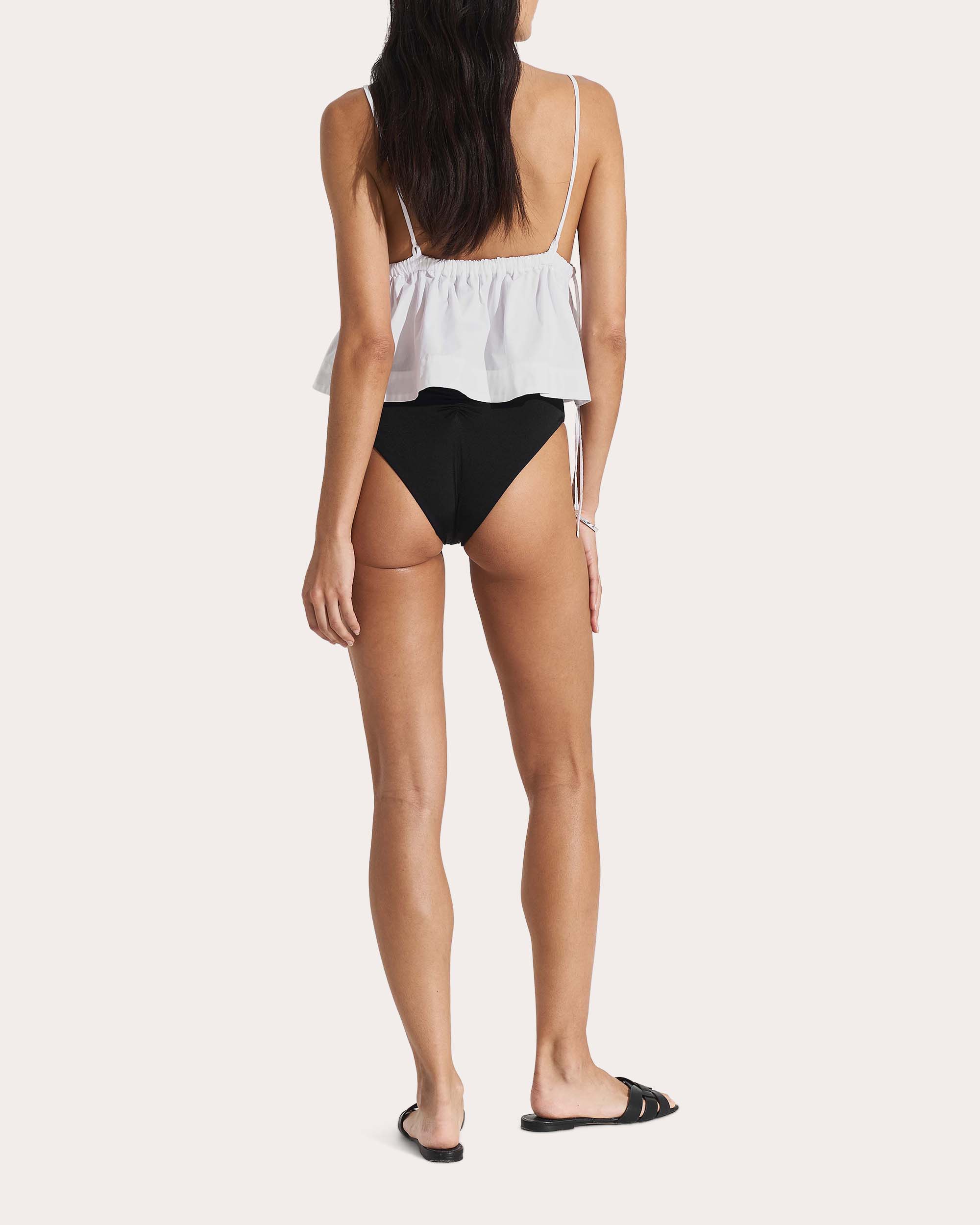 Drift Ruched Cotton Peplum Top