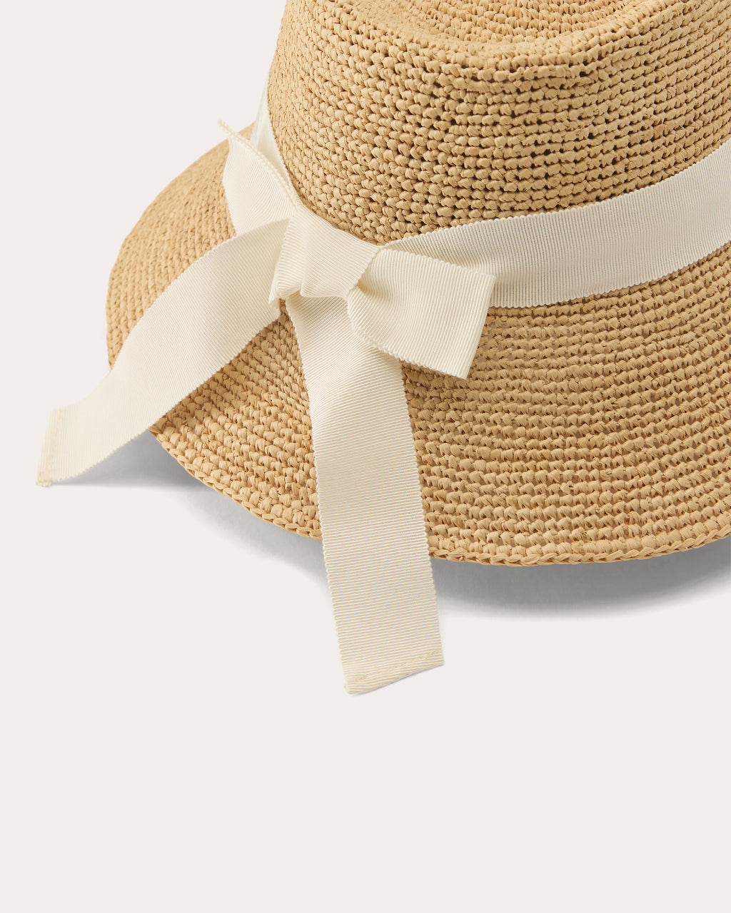 Clover Crocheted Raffia Bucket Hat