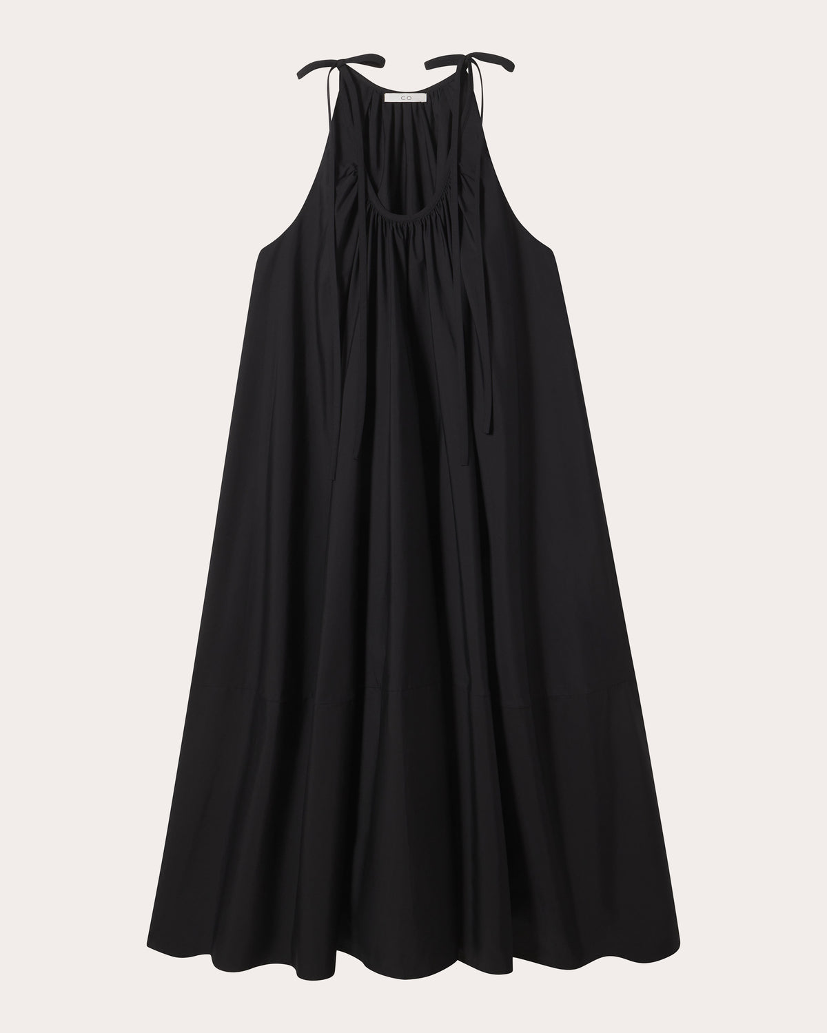 Cotton Poplin Gathered Midi Dress