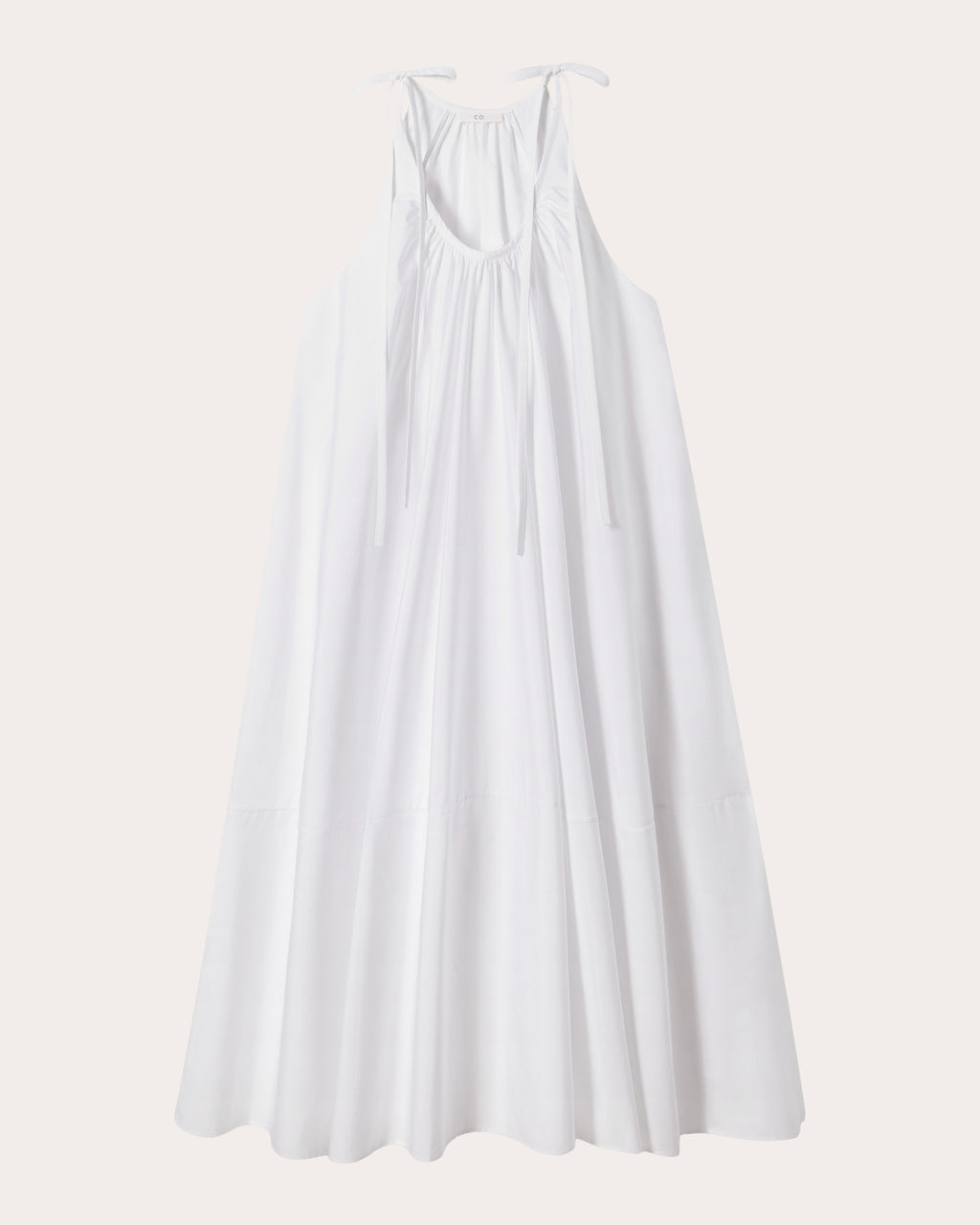 Cotton Poplin Gathered Midi Dress