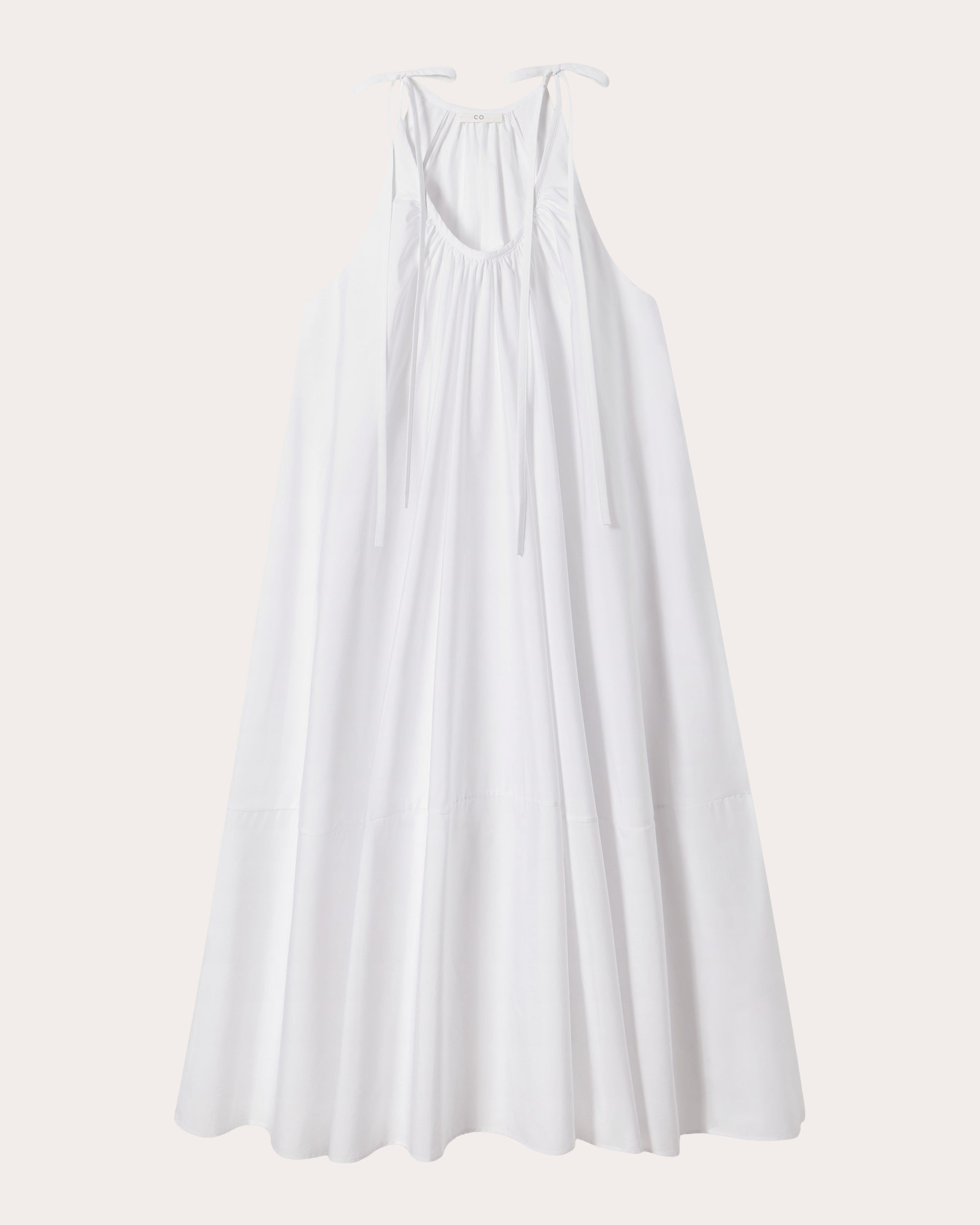 Cotton Poplin Gathered Midi Dress