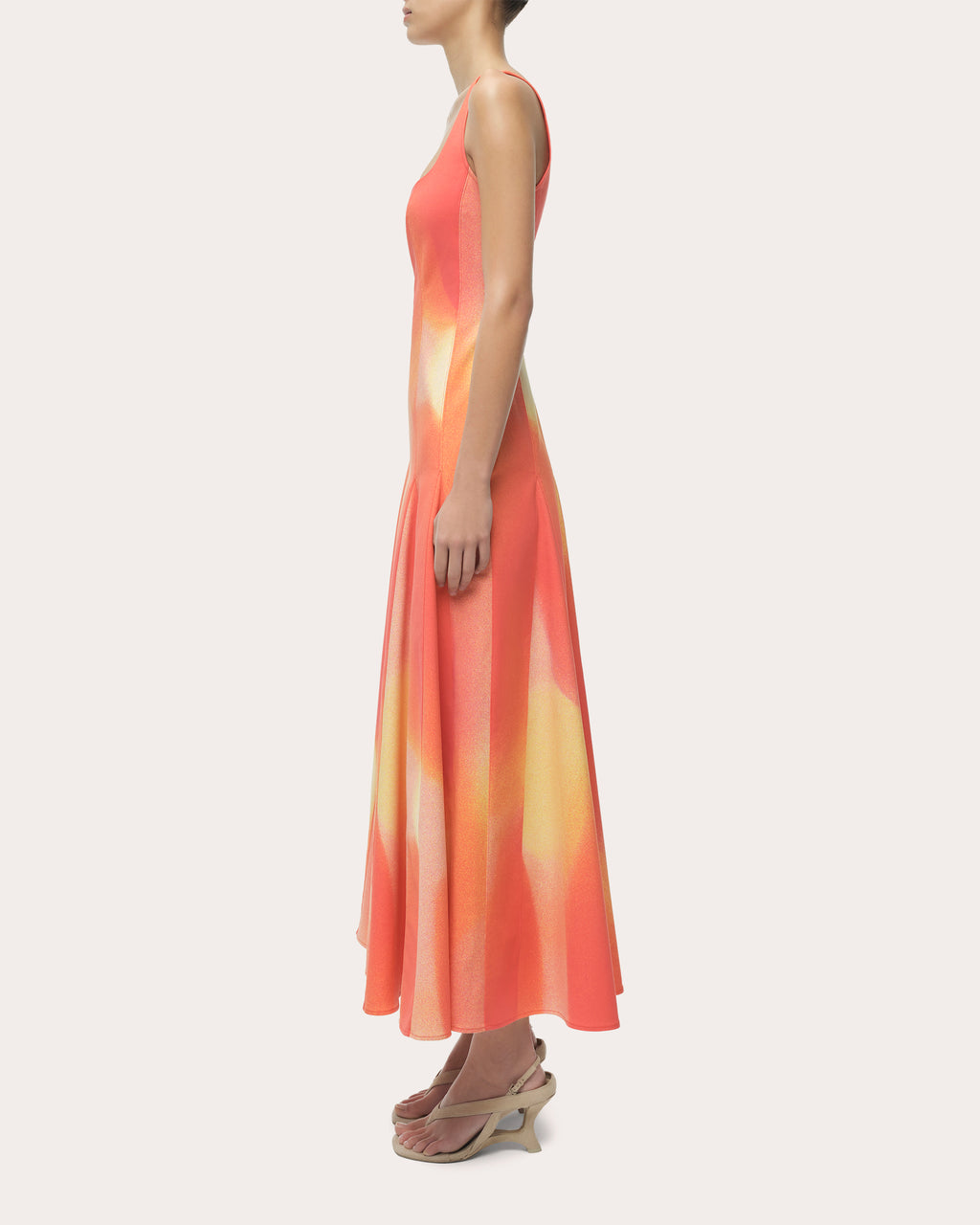 Lara Abstract Pleated Fit & Flare Midi Dress