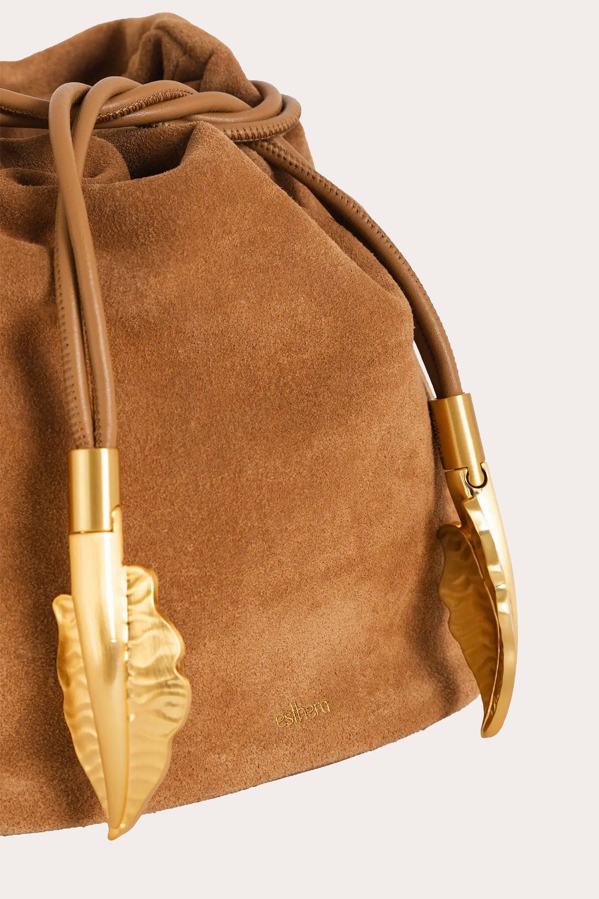 Leaf Suede Pouch Bag