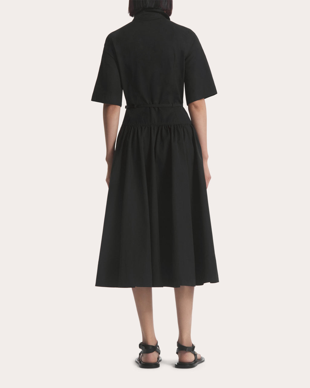 Cotton Poplin Belted Shirt Dress