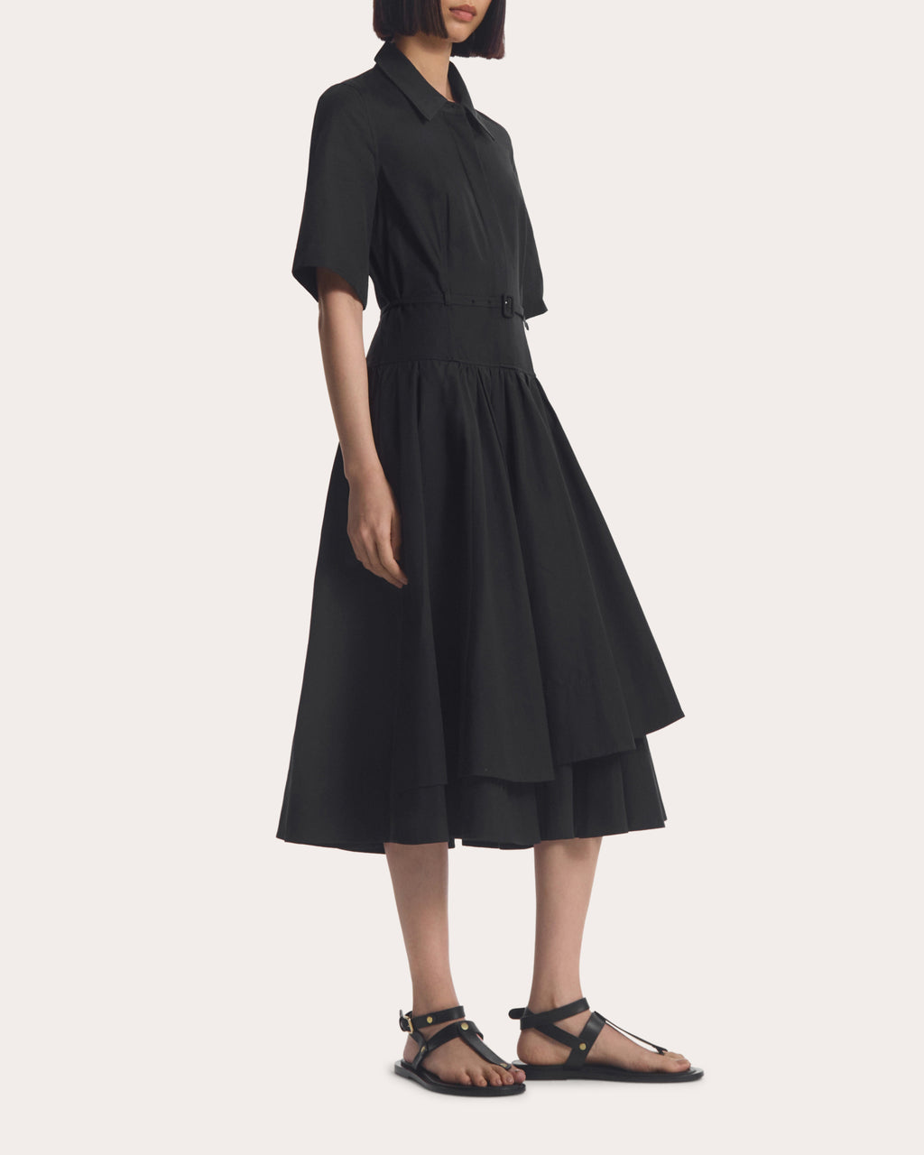 Cotton Poplin Belted Shirt Dress