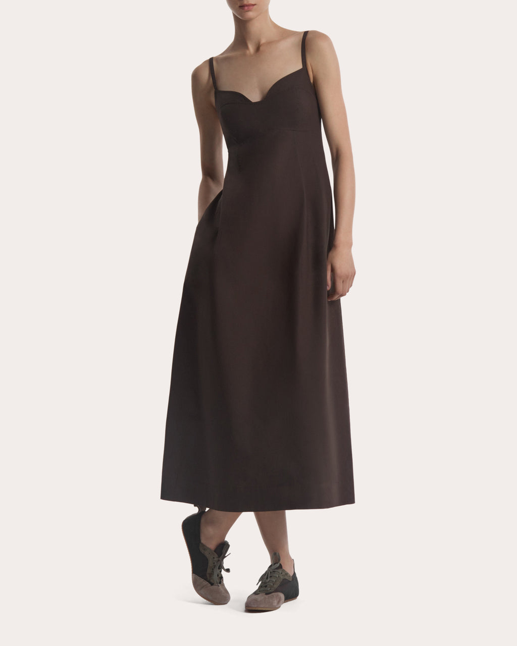 Cotton Poplin Bustier Midi Dress
