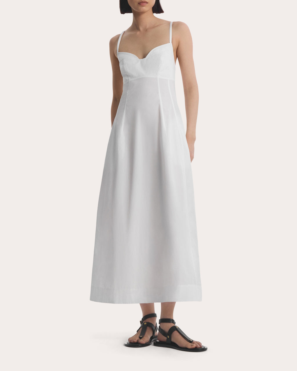 Cotton Poplin Bustier Midi Dress