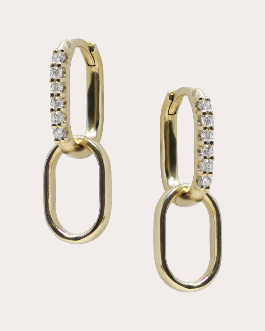 Diamond Classique Pavé Paperclip Drop Earrings