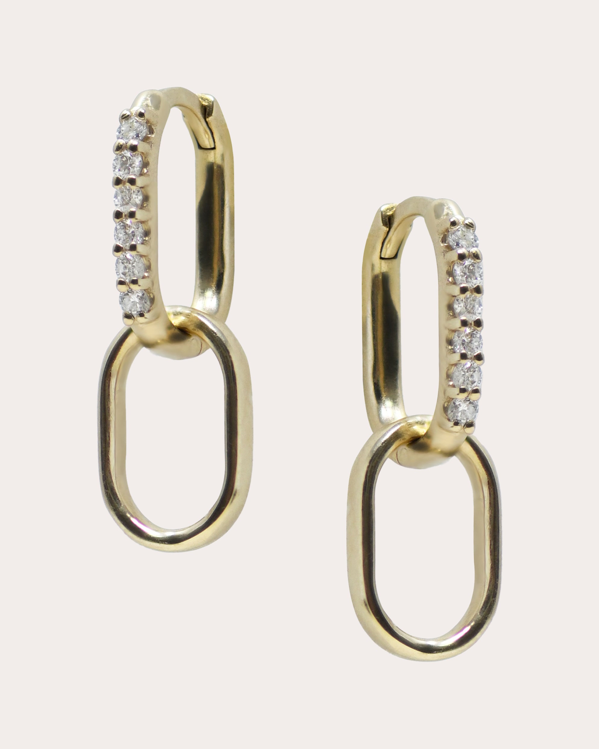 Diamond Classique Pavé Paperclip Drop Earrings