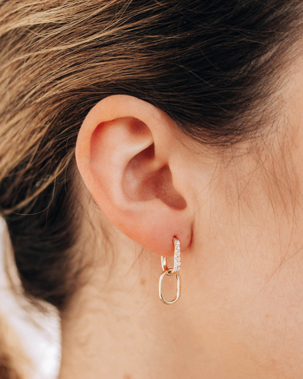 Diamond Classique Pavé Paperclip Drop Earrings