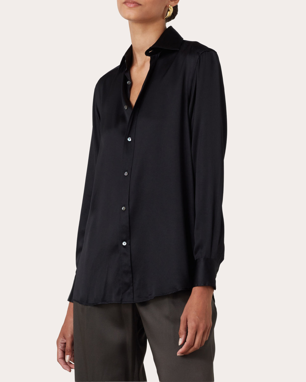 The Boyfriend Silk Satin Shirt