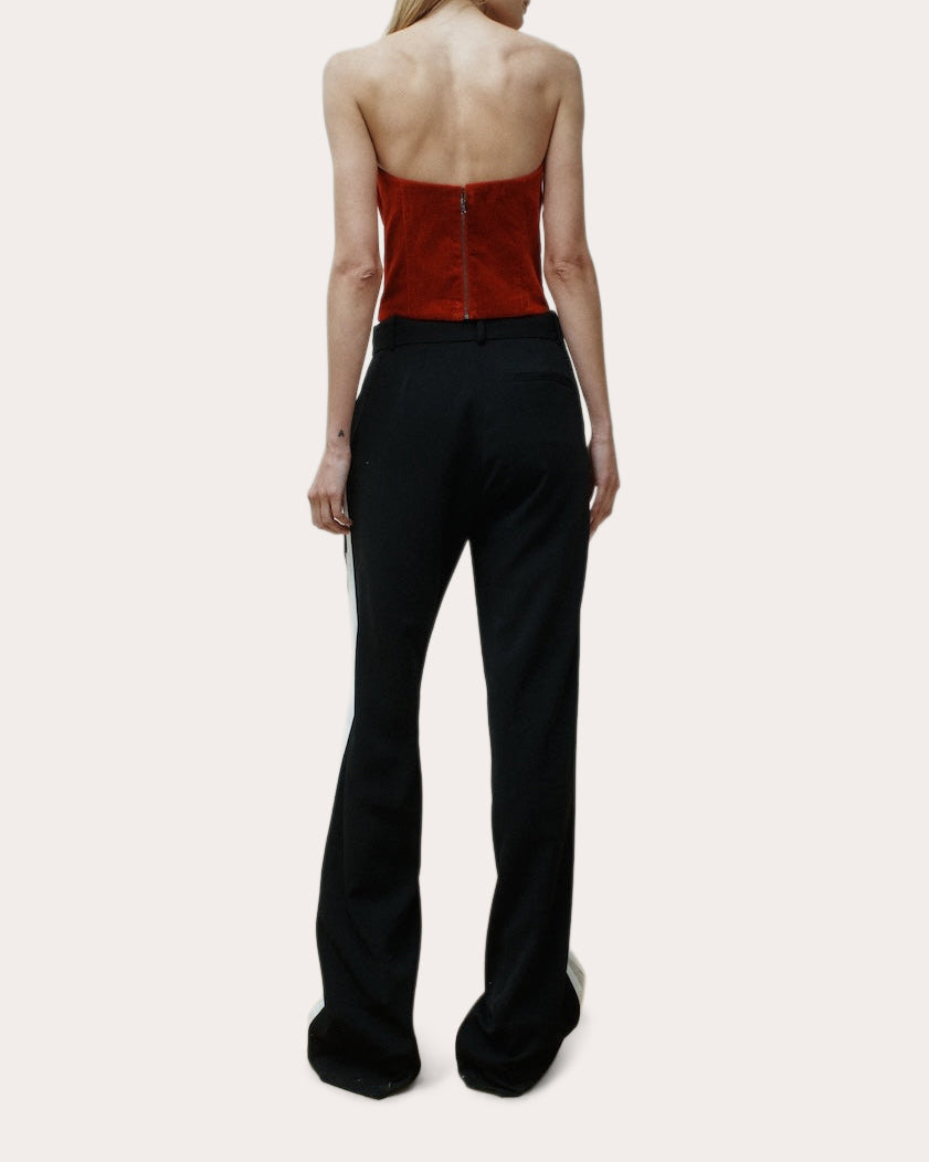 Luigi Velvet Bow Bustier Top