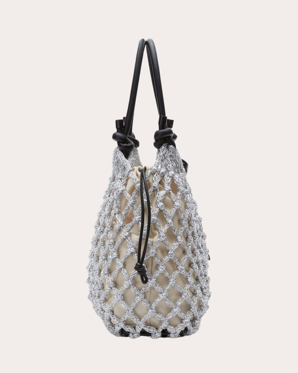 Mini Metallic Macramé Tote