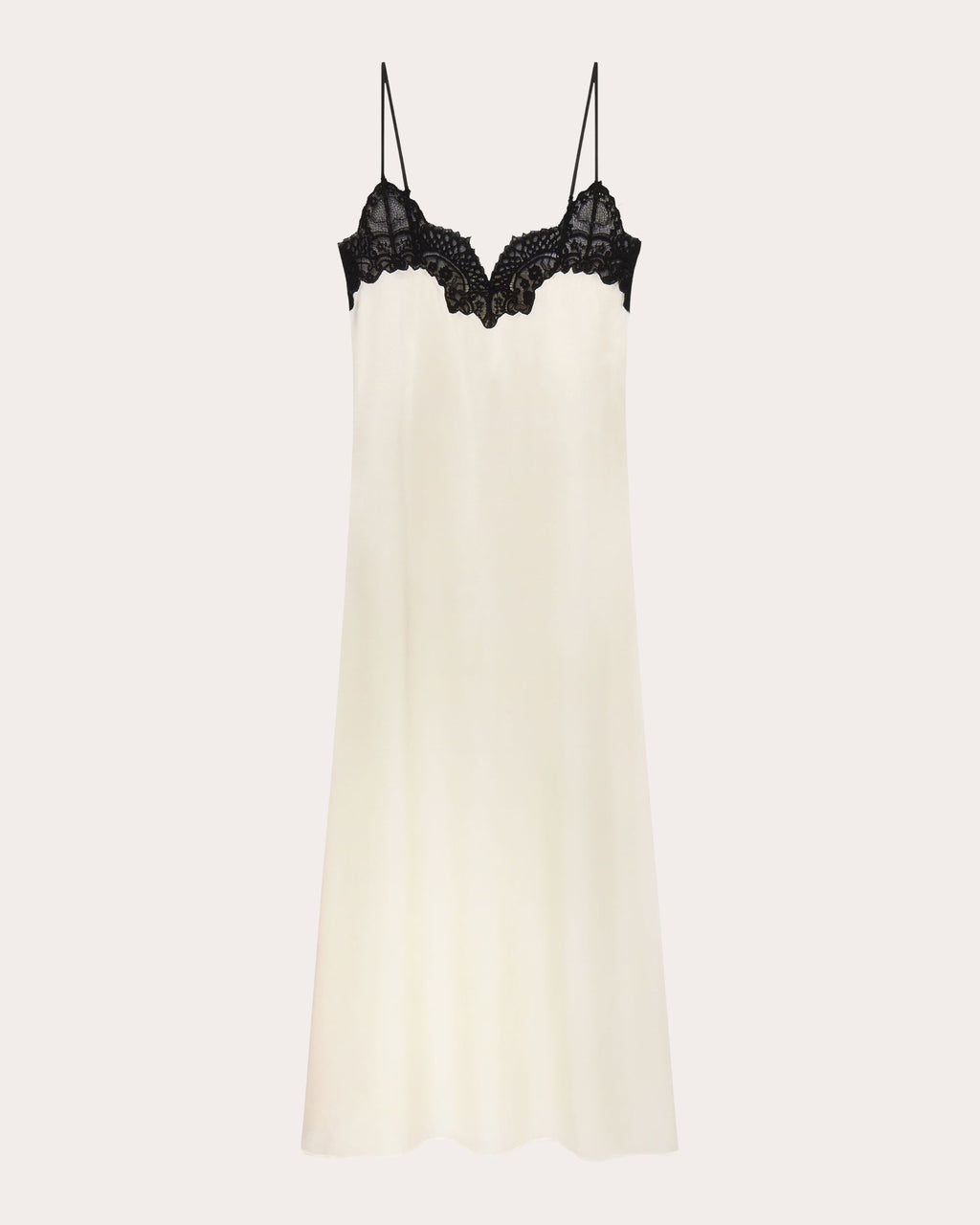 Silk Lace-Trim Bias Slip Dress