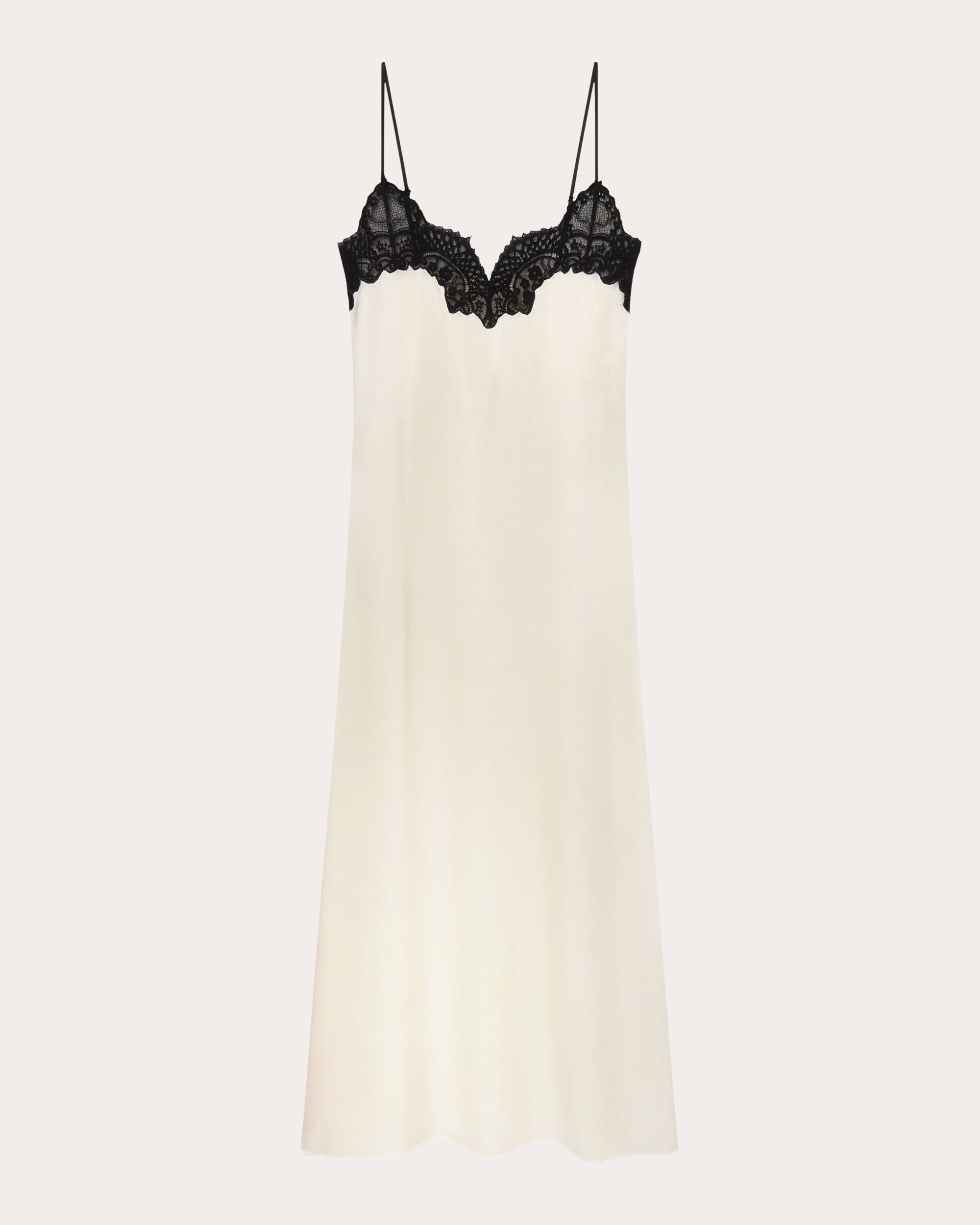 Silk Lace-Trim Bias Slip Dress