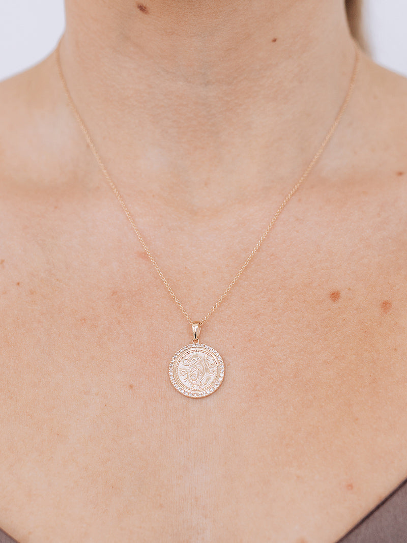 Diamond & 14k Gold Royal Love Letter Medallion