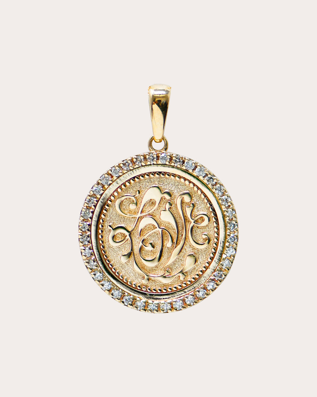 Diamond & 14k Gold Royal Love Letter Medallion