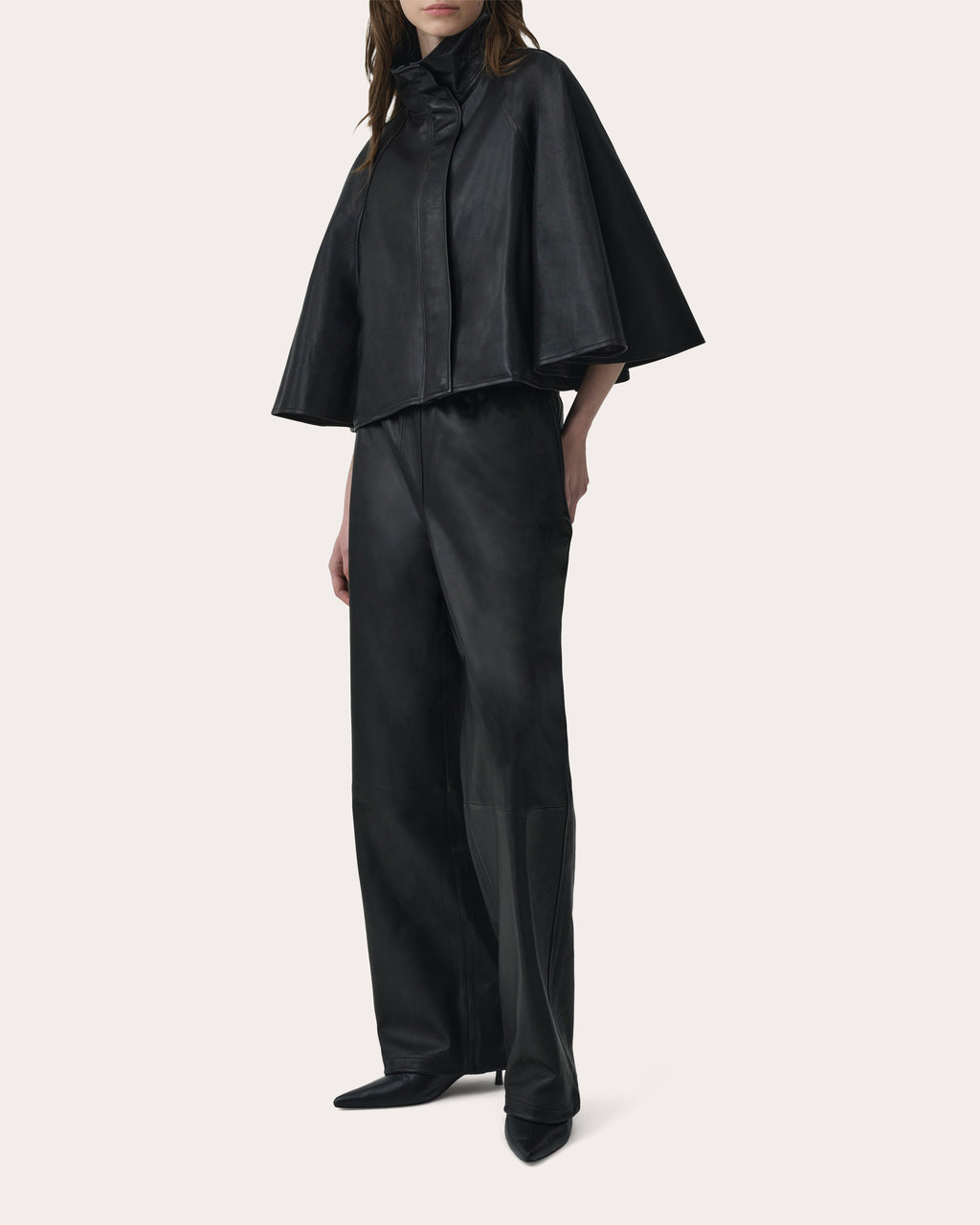 Corrine Leather Straight-Leg Pants