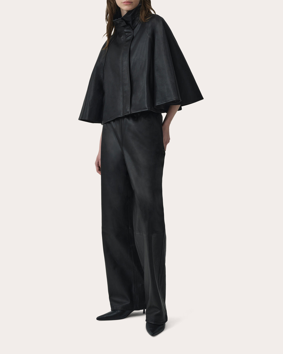 Corrine Leather Straight-Leg Pants