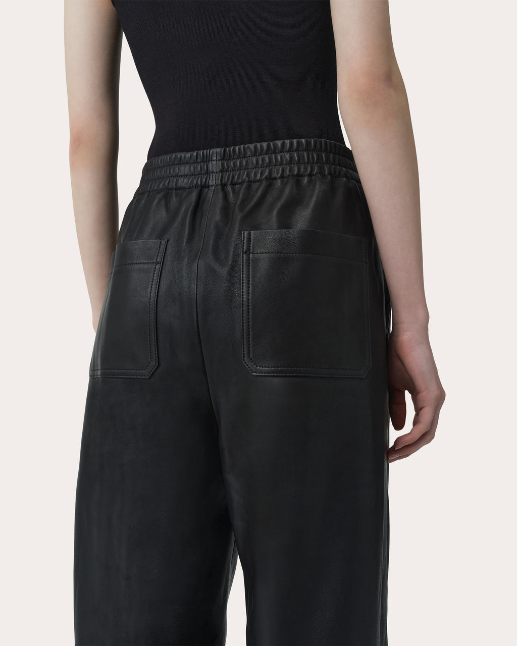 Corrine Leather Straight-Leg Pants