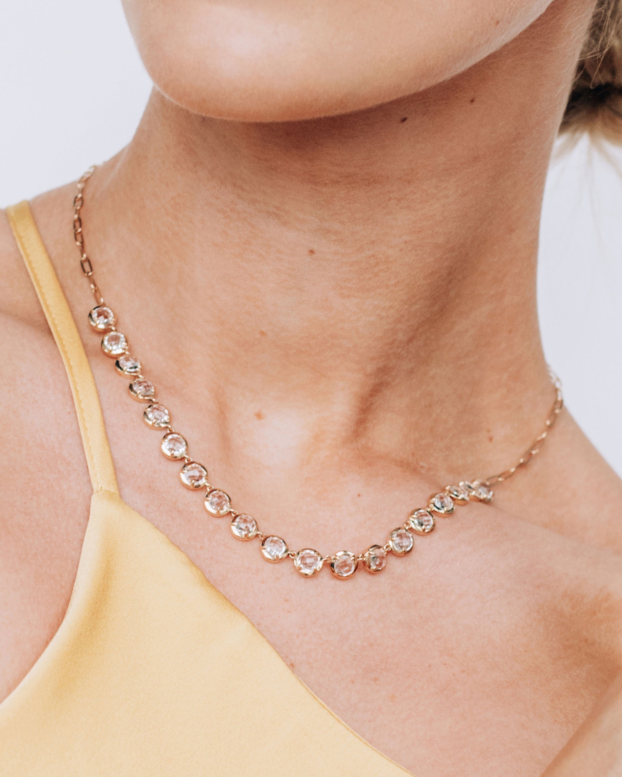 Topaz & 14k Gold Mélia Kim Tennis Necklace