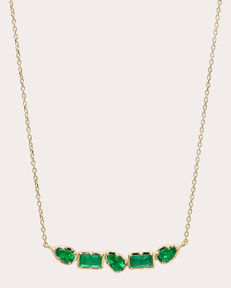 Emerald Mélia Linea Bar Necklace