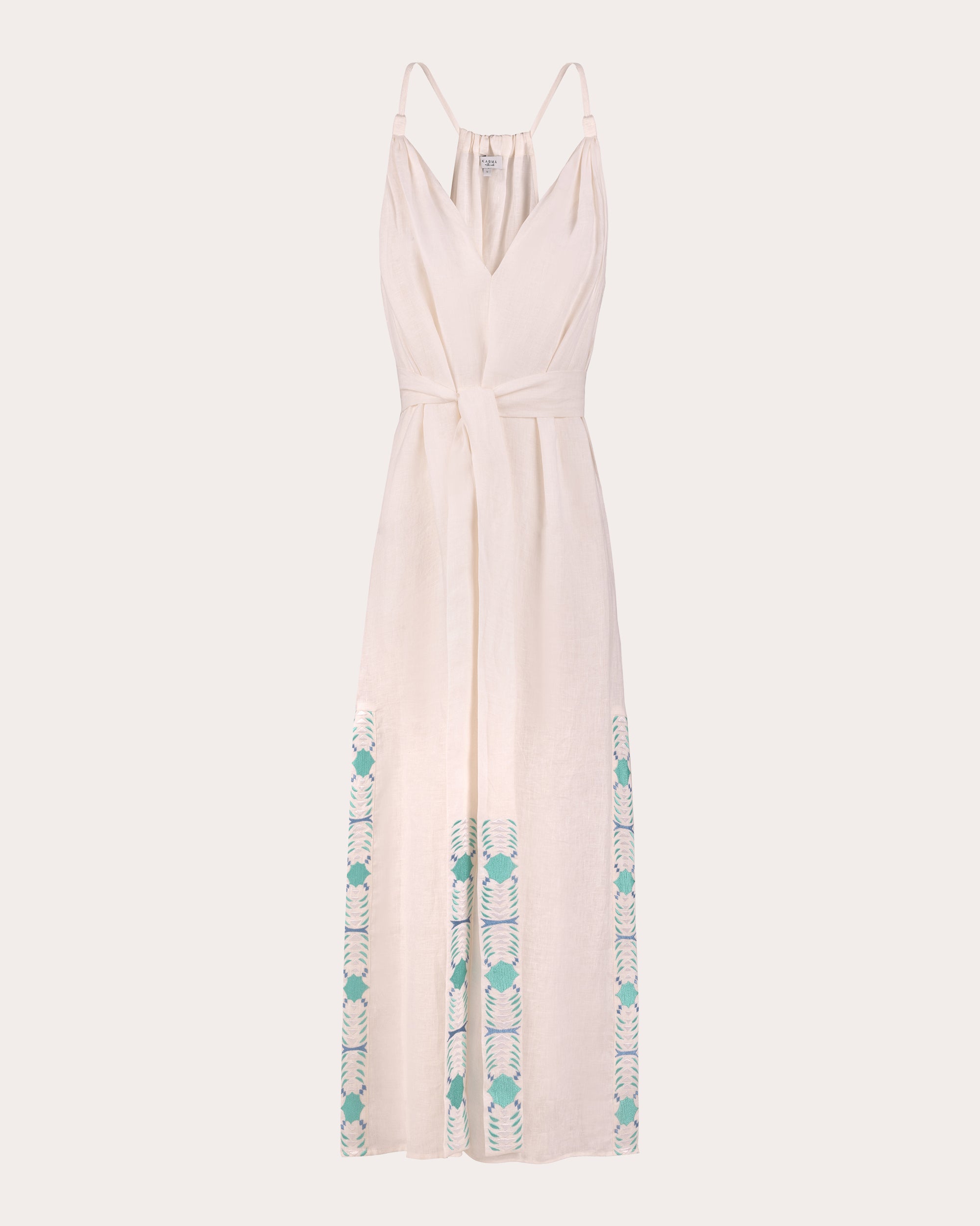 Sabi Embroidered Linen Maxi Dress