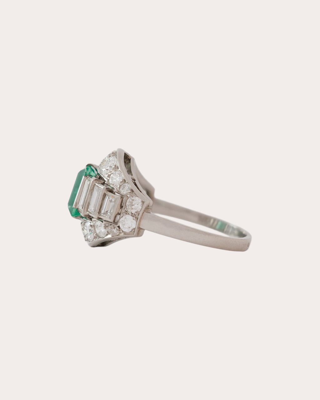 Antique French Emerald & Diamond Ring
